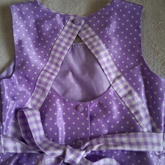 Jona Michelle Girl's Size 8 Lilac Polka Dot Formal Spring Dress - Picture 9 of 9
